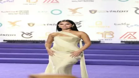 قُبلة وفستان جرئ.. منة عرفة تخطف الأنظار في حفل توزيع جوائز "the best"