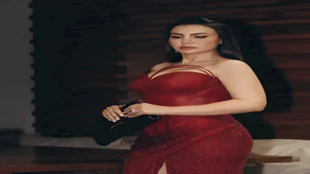 دينا فؤاد تتألق بفستان "أحمر ناري" وتعلق: "القوة ليست في العضلات"