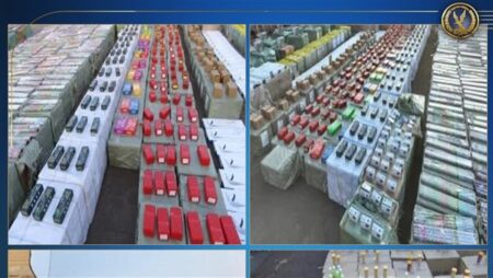 الداخلية تحبط محاولة تهريب معدات وألعاب نارية وأجهزة اتصال وأدوية قيمتها 100 مليون جنيه