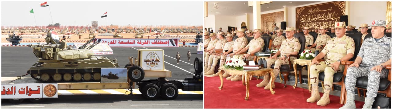 وزير الدفاع يشهد إجراءات تفتيش الحرب لأحد تشكيلات المنطقة المركزية العسكرية.. شاهد