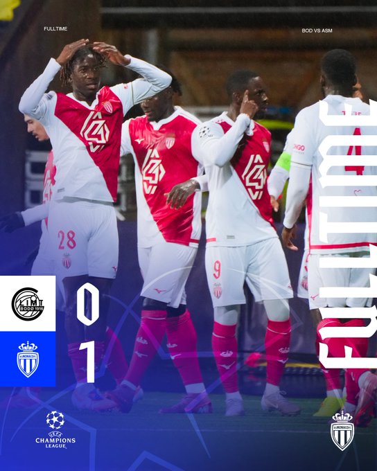 موناكو يتخطى بودو جليمت بدوري أبطال أوروبا