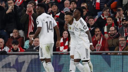 فيديو | مبابي يقود ريال مدريد للفوز بثلاثية نظيفة أمام أتلتيك بلباو في الدوري الإسباني