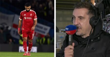 نيفيل: كريستيانو رونالدو ليس عذرًا لما فعله محمد صلاح.. وليفربول يشعر بخيبة أمل