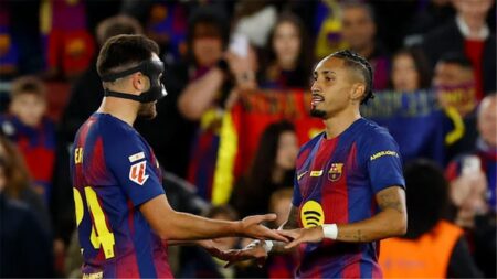 ترتيب هدافي الدوري الإسباني بعد ثنائية رافينها في مباراة برشلونة وأوساسونا