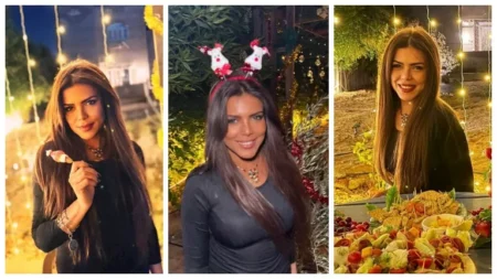 فستان أسود.. ناهد السباعي تشارك في احتفالات الكريسماس