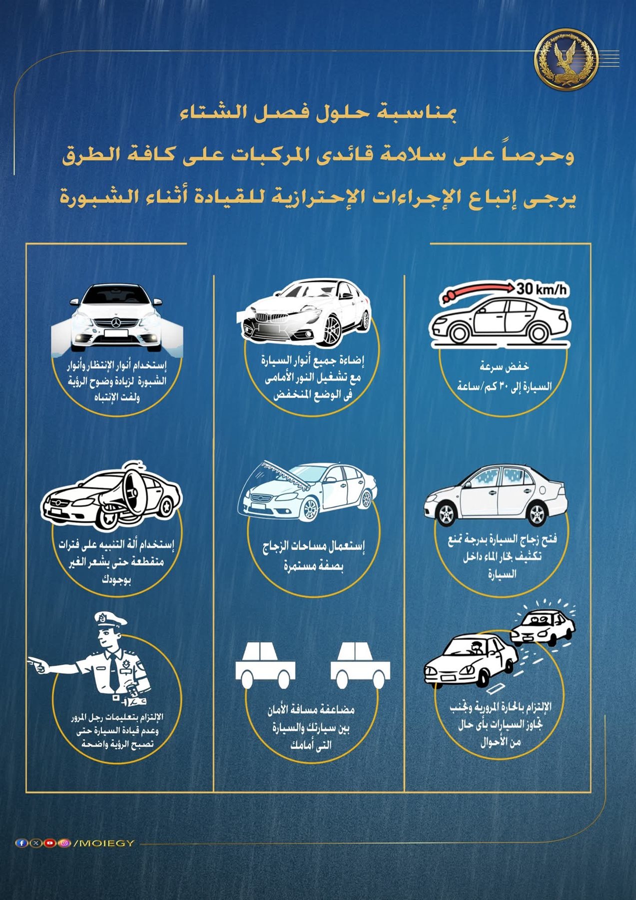 إنفوجرافيك.. وزارة الداخلية توجه تحذيرات عاجلة وإرشادات مرورية للسائقين 1 إنفوجرافيك.. وزارة الداخلية توجه تحذيرات عاجلة وإرشادات مرورية للسائقين