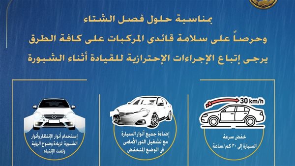 إنفوجرافيك.. وزارة الداخلية توجه تحذيرات عاجلة وإرشادات مرورية للسائقين إنفوجرافيك.. وزارة الداخلية توجه تحذيرات عاجلة وإرشادات مرورية للسائقين