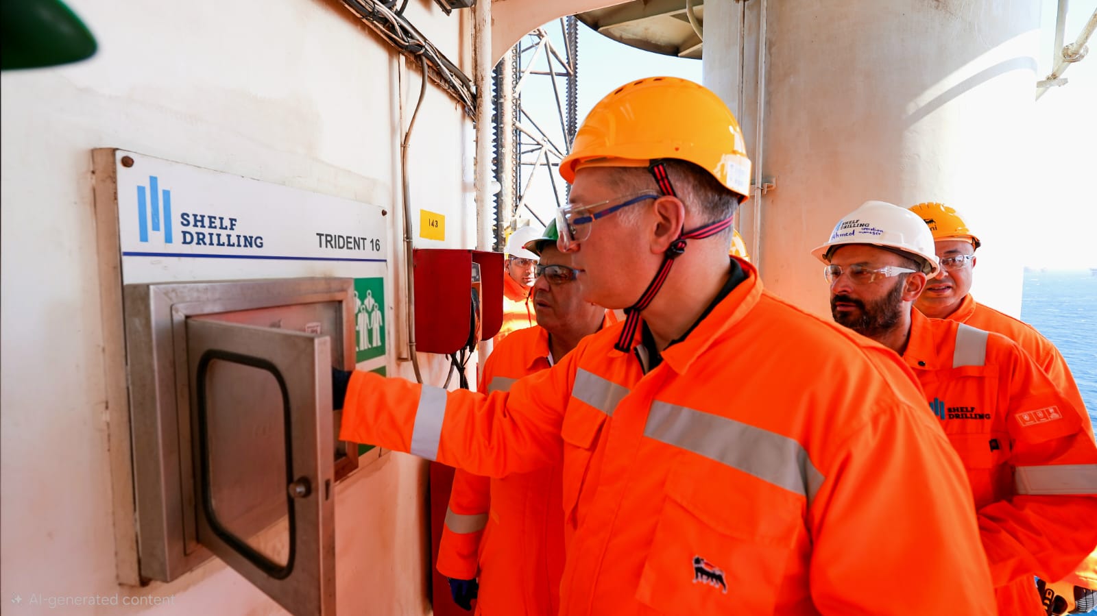 وزير البترول يتفقد أعمال حفر أول بئر ببرنامج إيني الإيطالية في خليج السويس وسيناء