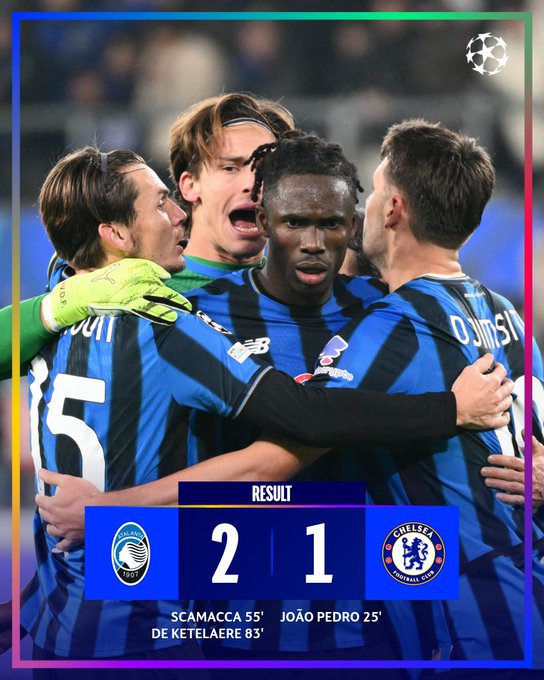 أتالانتا يقلب الطاولة على تشيلسي ويحقق فوزًا ثمينًا في دوري أبطال أوروبا 1 أتالانتا يقلب الطاولة على تشيلسي ويحقق فوزًا ثمينًا في دوري أبطال أوروبا