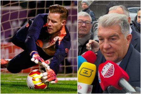 لابورتا عن إعارة تير شتيجن لجيرونا: لدي مشاعر متضاربة.. وبرشلونة سيظل بيته