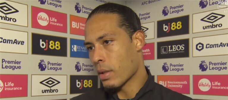 فان دايك يشكك في هدف بورنموث القاتل أمام ليفربول في الدوري الإنجليزي فان دايك يشكك في هدف بورنموث القاتل أمام ليفربول في الدوري الإنجليزي