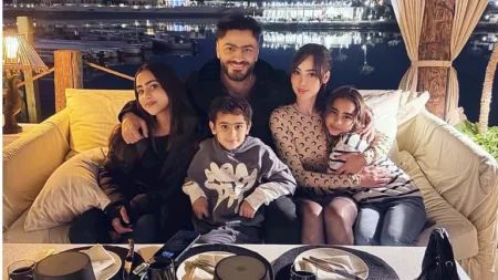 بسمة بوسيل تنشر صورا لها بصحبة تامر حسني وأبنائهما.. ماذا قالت؟