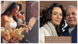 إميلي شاه تهنئ والدها بعيد ميلاده بصور جديدة من حفل زفافها على مينا مسعود