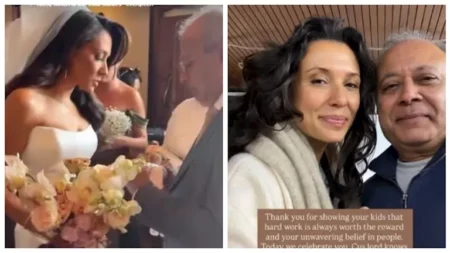 إميلي شاه تهنئ والدها بعيد ميلاده بصور جديدة من حفل زفافها على مينا مسعود