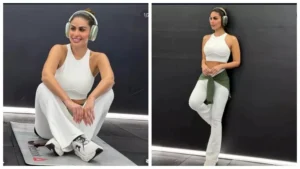 "واكلة الجو".. مي سليم بإطلالة رياضية في أحدث ظهور لها