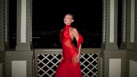 فستان شفاف.. 10 صور لـ بيلا حديد بإطلالة جريئة- ومصممة أزياء تعلق