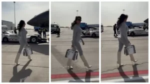 رشاقة وشياكة.. جورجينا تخطف الأنظار مع طائرتها الخاصة- فيديو