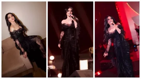 "فستان شفاف".. هيفاء وهبي تنشر صور من حفلها الغنائي في موسم الرياض