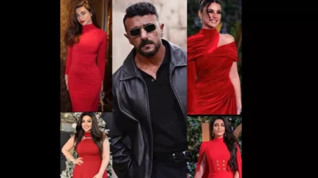 سر الفستان الأحمر.. العوضي يثير الجدل بصورة مع بطلات "علي كلاي" والجمهور يعلق