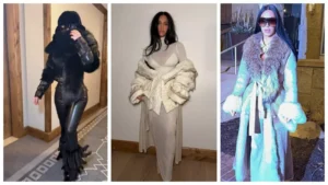 "بالفرو والجلد الأسود".. كيم كارداشيان تثير الجدل بإطلالة شتوية غريبة