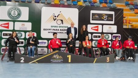 6 ميداليات حصيلة الفراعنة في بطولة مصر الدولية البارالمبية للريشة الطائرة بنسختها الثالثة