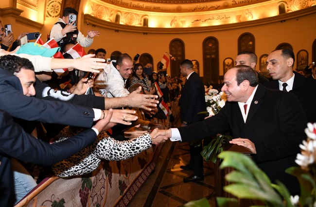 10 صور ترصد مشاركة السيسي فى احتفال الأقباط بعيد الميلاد المجيد