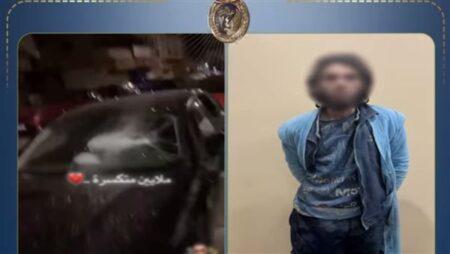 ضبط شخص بالسويس لتحطيمه زجاج عدد من السيارات دون مبرر