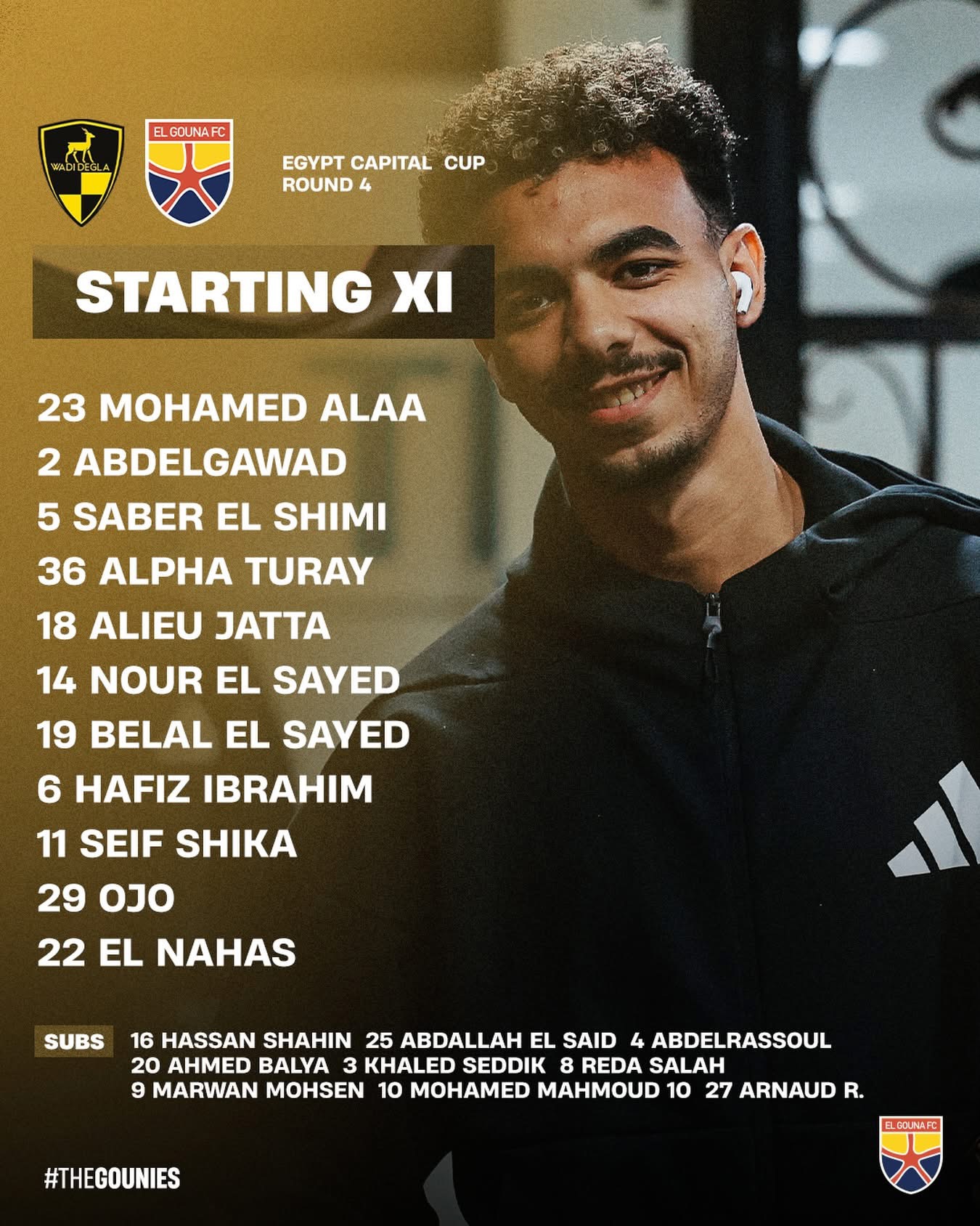 تشكيل الجونة لمواجهة وادي دجلة في كأس عاصمة مصر