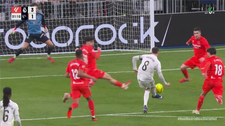 فيديو | فالفيردي يسجل هدف ريال مدريد الثالث أمام ريال سوسيداد
