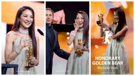 15 صورة.. تكريم ميشيل يوه بجائزة "الدب الذهبي" الفخرية بافتتاح مهرجان برلين السينمائي