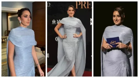 "لوك هادئ وأنيق".. 8 صور لـ أمينة خليل في حفل المتحدة للإعلان عن مسلسلات رمضان