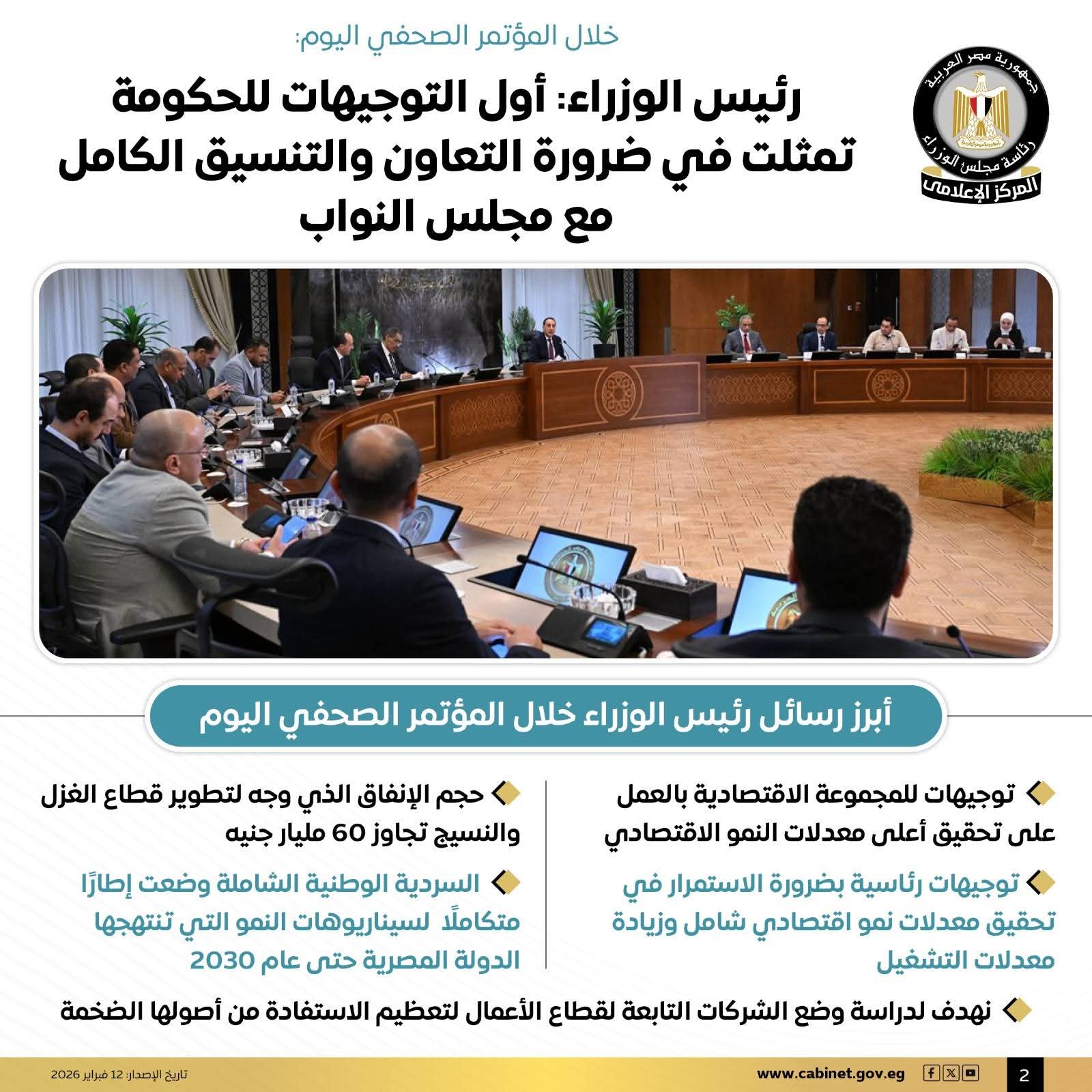 أبرز تصريحات رئيس الوزراء خلال المؤتمر الصحفي الأسبوعي.. إنفوجرافيك