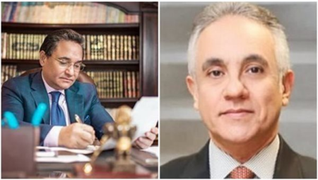 عبد الرحيم علي يهنئ القاضي محمود حلمي الشريف لتوليه منصب وزير العدل