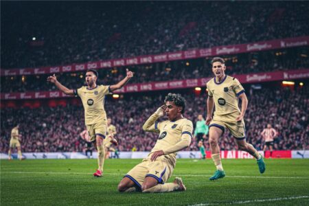 برشلونة يستعرض رقمًا فريدًا لـ لامين يامال بعد هدفه الحاسم أمام أتلتيك بلباو برشلونة يستعرض رقمًا فريدًا لـ لامين يامال بعد هدفه الحاسم أمام أتلتيك بلباو