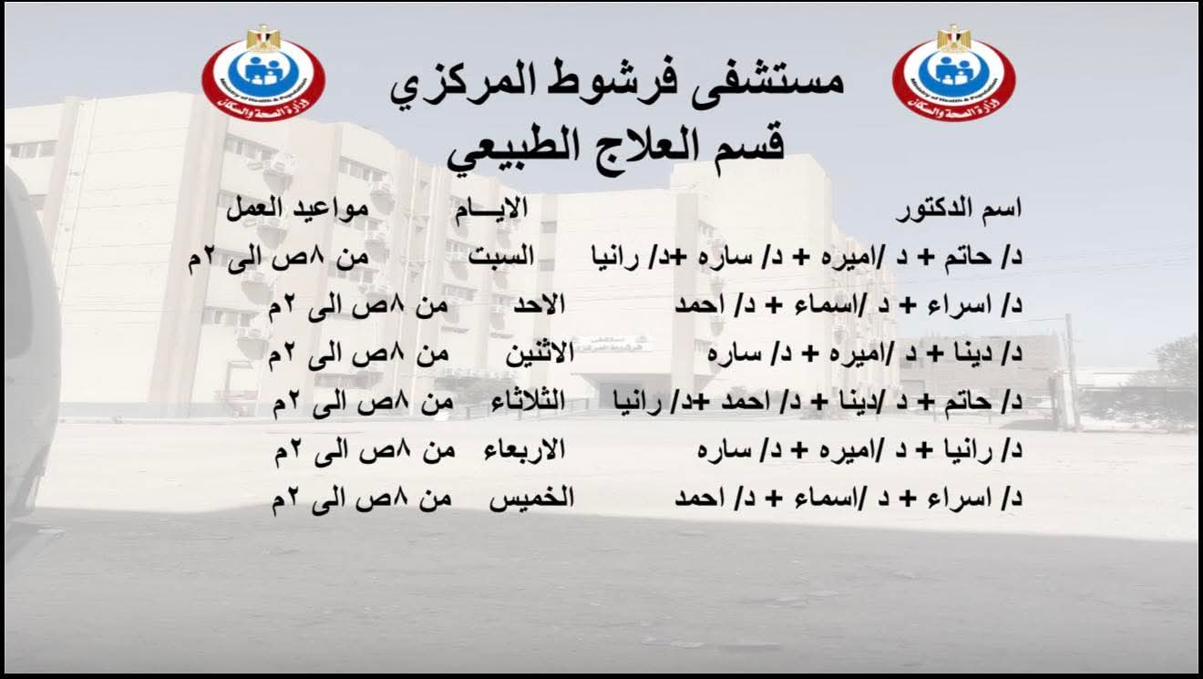 إنفوجراف|«مستشفى فرشوط» يعلن خارطة الخدمات الطبية الشاملة بالعيادات الخارجية والطوارئ