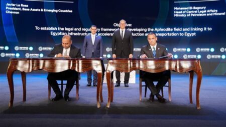 وزير البترول ونظيره القبرصي يشهدان توقيع اتفاقية لتسريع ربط حقل "أفروديت" بمصر
