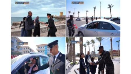 الداخلية تشارك المواطنين الاحتفال بعيد الفطر وتوزع الورود بالميادين.. صور