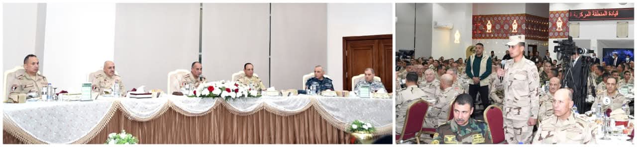 وزير الدفاع يتفقد الجاهزية القتالية للمنطقة المركزية العسكرية ويشارك المقاتلين وجبة الإفطار.. صور
