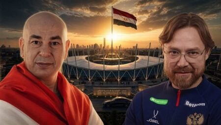 استاد مصر بالعاصمة الجديدة يتأهب لقمة عالمية بين مصر وروسيا استعدادا للمونديال