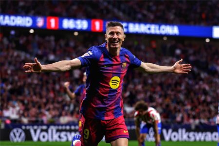 ترتيب هدافي الدوري الإسباني بعد هدف ليفاندوفسكي في مباراة برشلونة وأتلتيكو مدريد