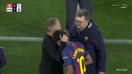 فيديو | لامين يامال يسجل هدف برشلونة الأول أمام سيلتا فيجو ويغادر مصاباً