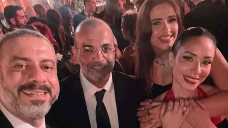 ياسمين عبدالعزيز وشيرين رضا وبسنت شوقي بحفل زفاف ابنة المنتج محمد السعدي- صور