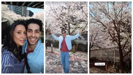 مينا مسعود وإميلي شاه في أجواء ربيعية وسط الطبيعة في اليابان