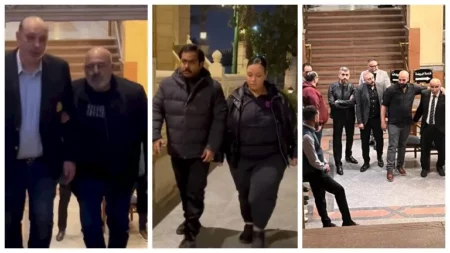 ويزو ودنيا سامي ورحمة أحمد.. توافد النجوم على عزاء والد حاتم صلاح