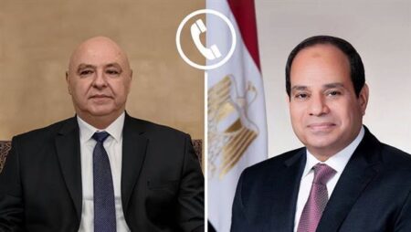 رسائل السيسي لـ جوزاف عون: نرحب بإعلان وقف إطلاق النار في لبنان.. وندين أي اعتداء على الأمن والسيادة الوطنية.. ونقدم كافة أنواع الدعم رسائل السيسي لـ جوزاف عون: نرحب بإعلان وقف إطلاق النار في لبنان.. وندين أي اعتداء على الأمن والسيادة الوطنية.. ونقدم كافة أنواع الدعم