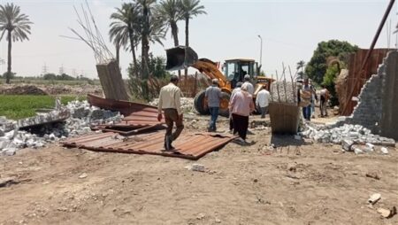٥٦ حالة إزالة جديدة ضمن الموجة ٢٩ لإزالة التعديات بمحافظة الجيزة