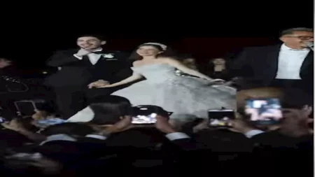 عمرو دياب وأحمد سعد يشعلان حفل زفاف ابنة باسل سماقية أمام الأهرامات