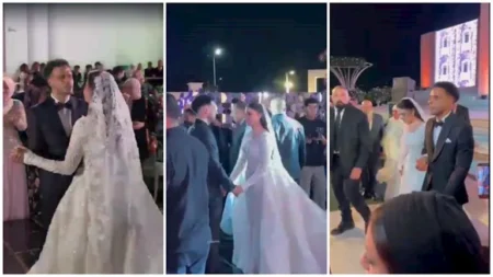 أبرزهم أحمد زاهر وبيومي فؤاد.. نجوم الفن في حفل زفاف نجل الفنان محمد رضوان (فيديو)