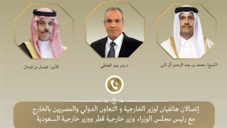 وزير الخارجية يبحث هاتفيًا مع نظيريه السعودي والقطري التطورات الإقليمية