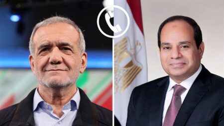 السيسي لـ بزشكيان: ندعم المسار التفاوضي بين إيران وأمريكا.. وندعو إلى تسوية سلمية لكافة أزمات المنطقة ونرفض أي اعتداء على سيادة دول الخليج أو تهديد سلامة أراضيها